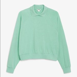Collared cropped sweatshirt